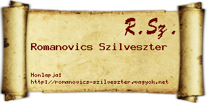 Romanovics Szilveszter névjegykártya